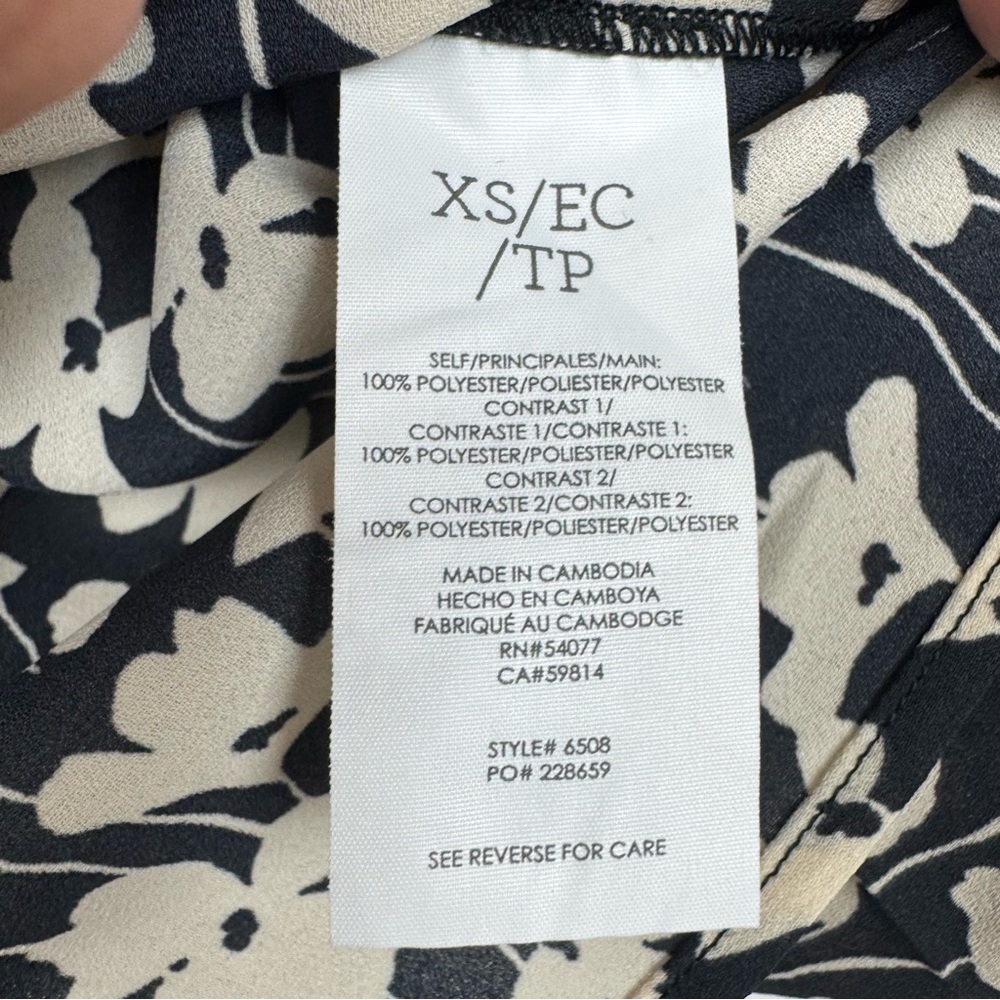 Cabi Floral Mix-Print Tie-Front Blouse - Multicolor XS - Picture 8 of 8